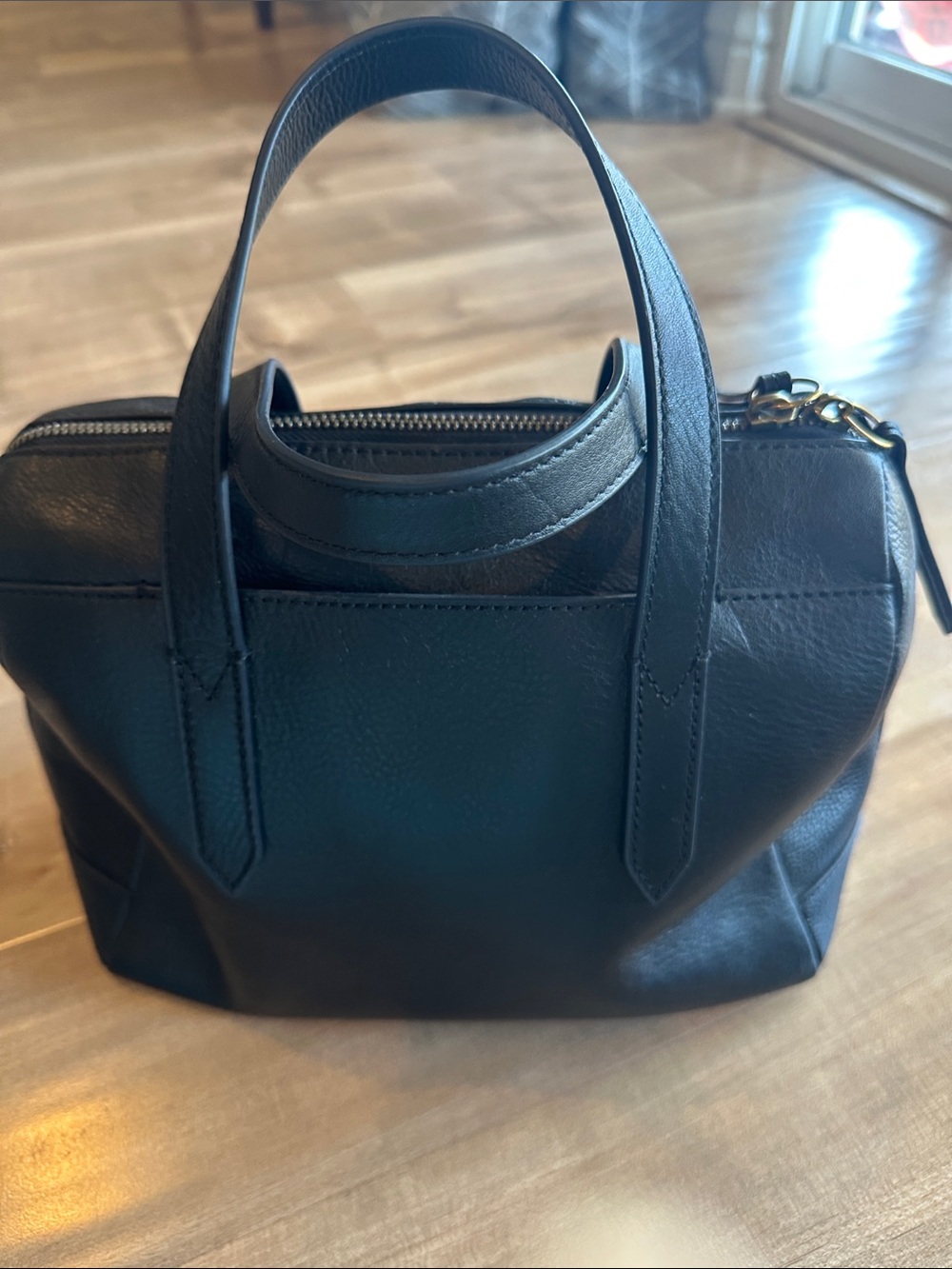 Fossil Black Leather Top-Handle Satchel - Picture 4 of 7